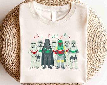 Camiseta navideña de personajes de Disney Star Wars, camiseta navideña de Galaxy's Edge, camiseta navideña de Star Wars, camiseta navideña para fiesta, regalo de Navidad