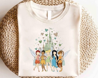 Maglietta del castello di Trilli Disney, Maglietta del Regno Magico, Maglietta del viaggio per ragazze Disney, Maglietta dell'Isola che non c'è Disney di Trilli, Maglietta di Peter Pan Disney
