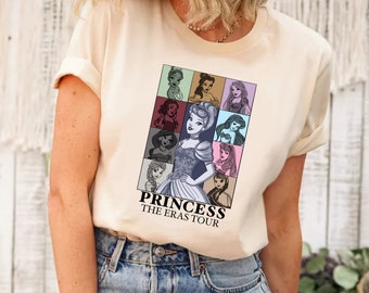 Camisa Princess Eras Tour, Camisa Disneyland Princess Tour, Camisa Princesa Disney, Camisa Personagens Princesa Disney, Camisa de viagem para meninas, Presente de aniversário