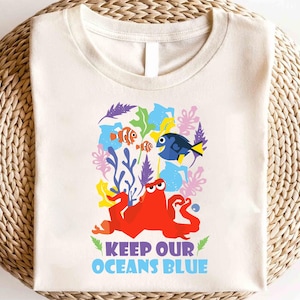 Disney Finding Keep Our Oceans Blue Shirt,Finding Nemo Shirt, Animal Kingdom Shirt, Finding Nemo Character Shirt, Finding Nemo Party Shirt