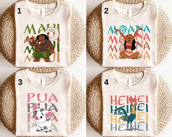 Disney Prinzessinnen Moana Freunde Shirt, Disney Moana Maui Hei Hei Pua Simea Shirt, Disney Moana Figuren Shirt, Disney Prinzessinnen Moana Shirt