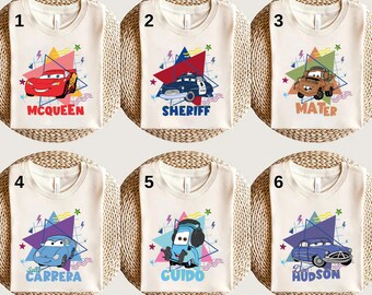 Disney Cars Character Shirt, Disney Cars Family Shirt, Disney Cars Birthday Party Shirt, Lightning McQueen Shirt, Disney Cars Sally Shirt
