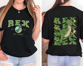 Disney dubbelzijdig Toy Story Rex shirt, Disney Rex dinosaurus shirt, Toy Story shirt, Disney dinosaurus shirt, Toy Story dinosaurus Rex shirt