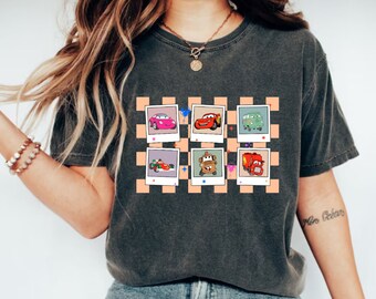 Camisa de personajes de Disney Cars, camisa a juego de la familia Disney Cars, camisa a juego de la familia del cumpleaños del coche, Rayo McQueen, camisa de Pixar del coche