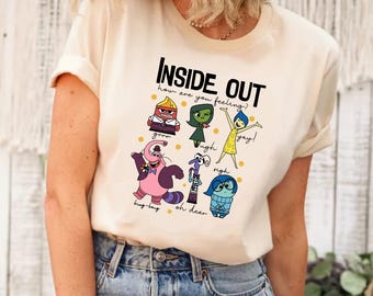Camicia Disney Pixar Inside Out, Maglietta per la salute mentale, Camicia del film Disney Inside Out 2, Camicia Inside Out How Are You Feeling, Personaggi Inside Out