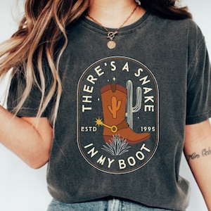 Disney Pixar Toy Story Woody There&#39;s A Snake In My Boot Shirt,Disney Toy Story Shirt,Toy Story Western Shirt,Toy Story Woody Shirt,Woody Tee