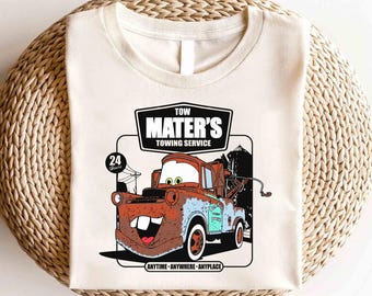 Camiseta Disney Tow Mater de Cars, camiseta McQueen de Cars, camiseta de campeón de la Copa Pistón, camiseta Disney Cars Land, camiseta de Cars, camiseta Cars Radiator Springs