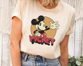 Camisa retro de Mickey Mouse, camisa de Disneyland Mickey, camisa vintage de Mickey, camiseta clásica de Mickey, camisa a cuadros de Disney Mickey y sus amigos