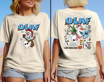 Disney Frozen kerstshirt, Elsa en Anna Olaf kerstshirt, kerstfeestshirt, bijpassende Disney kerstshirt, kerstcadeau