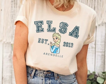 Camisa retro de Disney Frozen Elsa, camisa de princesa de Disney, camisa de Elsa Disney, camisa de personaje de Disney, camisa de princesa Comfort Colors, camisa de princesa