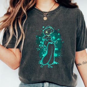 Chemise portrait silhouette princesse jasmin Disney, chemise princesse Disney, chemise Disney Aladdin et jasmin, chemise Disney Magic Kingdom