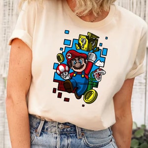 Super Mario Custom Shirt,Custom Mario Character Birthday Shirt,Mario Shirt,Birthday Party Boy And Girl Shirt,Personalized Clothing