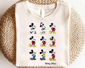 Camiseta retrô do Mickey Mouse, camiseta do Mickey da Disney, camiseta vintage do Mickey, camiseta clássica do Mickey, camiseta do Magic Kingdom, camiseta com pose do Mickey Mouse da Disney