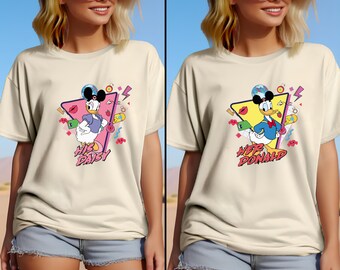 Camiseta Disney de San Valentín con Daisy y el Pato Donald, camiseta de pareja Disney, camiseta de amante Disney, camiseta de San Valentín Disney, camiseta del Reino Mágico