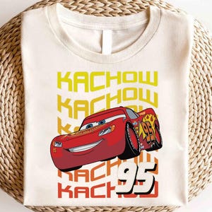 Disney Cars Lightning McQueen Kachow 95 Shirt,Disney Cars Birthday Family Shirt,Magic Kingdom Shirt,Cars Land Tee,Piston Cup Champion Shirt,