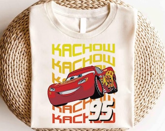 Disney Cars Lightning McQueen Kachow 95 Shirt,Disney Cars Birthday Family Shirt,Magic Kingdom Shirt,Cars Land Tee,Piston Cup Champion Shirt,