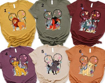 Vintage Disney Lion King Characters Group Squad Custom Shirt, Animated Animal King Characters Shirt, Lion King Shirt, Animal Kingdom Shirt