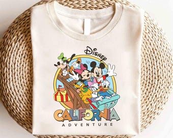 Camiseta de Disney Mickey And Friends California Adventure, camiseta de Mickey And Friends, regalo de cumpleaños, camiseta de viaje familiar de Disney, camiseta de Magic Kingdom