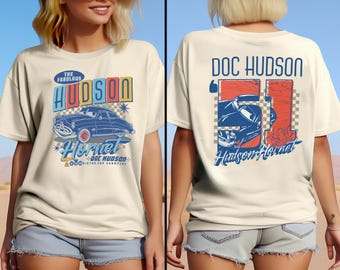 Camiseta del fabuloso Hudson Hornet de Disney Cars, camiseta del Reino Mágico de Disney, camiseta de la leyenda de la Copa Pistón, camiseta de Disney Cars, camiseta de Rayo McQueen