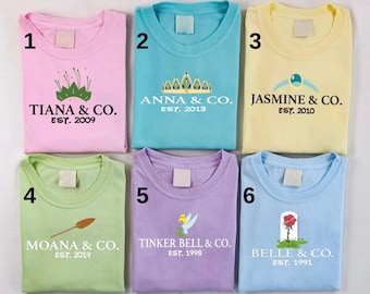 Disney Prinzessinnen Charakter Shirt, Prinzessin Geburtstagsparty Shirt, Disneyland Mädchen Trip Shirt, Disney Prinzessinnen Elsa Belle Aschenputtel T-Shirt