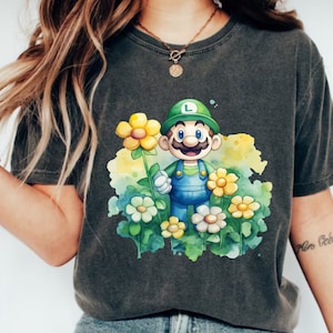 Watercolor Super Mario Shirt,Mario Luigi Shirt,Super Mario Character Shirt,Super Mario Gaming Shirt,Mario Family Shirt, Mario Birthday Shirt
