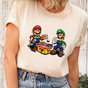 Super Mario isst Pizza Shirt, Super Mario Familie Party Shirt, alles Gute zum Geburtstag Super Mario Shirt, Super Mario Geschenk,Super Mario Kinder Shirt