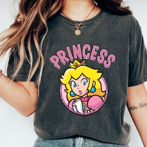 Mario Princess Shirt, Retro Princess Peach Shirt, Princess Peach Shirt, Princess Peach Star Shirt, Super Mario Shirt, Pink Princess Shirt