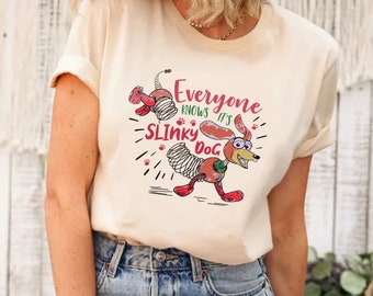 Disney Pixar Toy Story Everyone Knows It's Slinky Dog Retro Shirt, Slinky Dog Shirt, Toy Story Slinky Dog Shirt, Toy Story Shirt, Slinky Dog