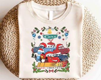 Disney Cars Lightning Mcqueen Merry Christmas Shirt, Disney Cars Christmas Shirt, Christmas Cars Shirt,Christmas Party Shirt, Christmas Gift
