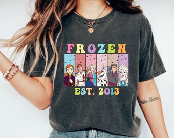 Camisa Elsa Frozen Est 2013, Camisa congelada de Disney, Camisa princesa Elsa Anna, Camisa princesa, Camisa Elsa Anna Olaf, Camisa Disney Elsa Anna, Princesa