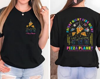 Dwustronna koszulka Disney Toy Story Aliens, Koszulka Toy Story Pizza Planet, Koszulka Disney Alien, Koszulka Pizza Lover, Koszulka Pizza Planet, Koszulka urodzinowa Disney