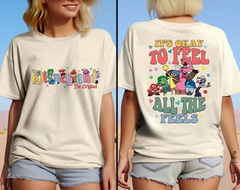 Camiseta com os personagens de Divertida Mente, Camiseta com a saúde mental importa, Camiseta com os sentimentos da Disney, Camiseta com os sentimentos da Disney, Camiseta com as emoções