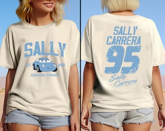 ディズニー サリー・カレラ シャツ、ラジエーター・スプリングス シャツ、ディズニー ライトニング・マックィーン シャツ、ディズニー カーズ キャラクター シャツ、ディズニー ピストンカップ シャツ