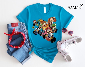 Camisa Super Mario Bros, Camisa Super Mario Bowser, Camisa de videojuego, Camisa retro Super Mario Friends, Regalo para jugador, Camisa Mario