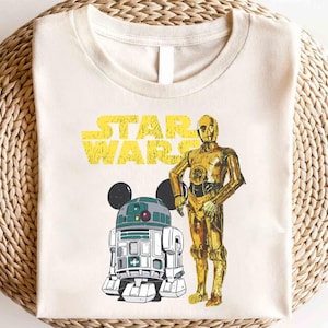 Disney Star Wars R2-D2 C-3PO Shirt, Disney Mickey Mouse Ears R2D2 Shirt, Galaxy&#39;s Edge Shirt, Star Wars Group Shirt,Star Wars Fan Shirt