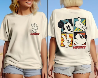 Koszulka dwustronna Disney Classic Mickey Mouse Pose, Koszulka Disneyland Mickey, Koszulka Disney Mickey And Friends, Koszulka Retro Mickey, Koszulka Mickey
