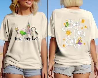 Disney Best Day Ever Rapunzel zweiseitiges Shirt, Rapunzel Shirt, Floral Rapunzel Shirt, Disney verheddert Shirt, Disney Pascal Shirt