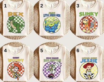 Disney Toy Story Freunde Kariertes Shirt, Toy Story Shirt,Toy Story Land Shirt, Toy Story Film Charaktere Shirt, Toy Story Geburtstag Shirt