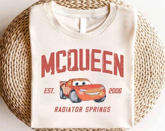 Maglietta acquerello Disney Cars Lightning McQueen, maglietta Disney Cars, maglietta coordinata Disney Cars, maglietta Radiator Springs, maglietta Piston Cup