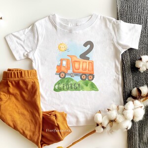 Personalized Kids Birthday TShirt Gift for Baby Boy Birthday Custom TShirt Toddler Name Birthday Gift Kids Custom Age T shirt Cute Truck Tee