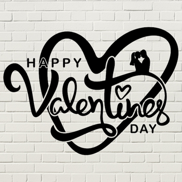 Happy valentine's day heart svg, Valentine Heart Svg, Valentine Digital Download, February 14 Valentine's day Svg, Valentine's Day Couple