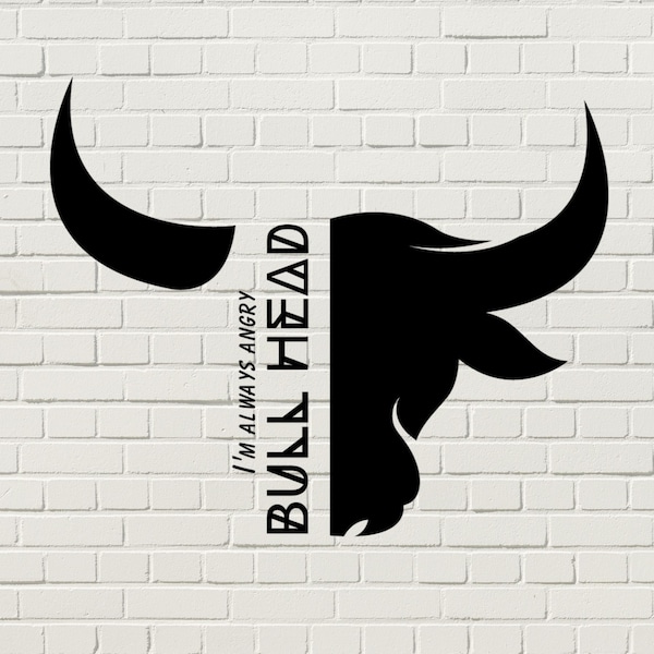 Bull Head SVG, Angry Bull head, Digital download, Texas Longhorn Head Instant Download SVG, Bull Instant Download, Bull Digital Stickers