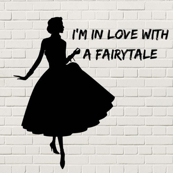 Silhouette Woman SVG, Woman Dress, Female Fairytale PNG, İllustration Woman, Valentine's Day Woman, Love Woman Svg, Digital Download Design