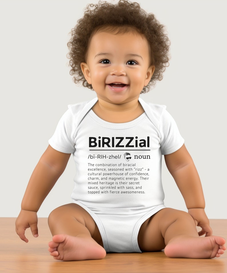 Birizzial Definition Baby Bodysuit Celebrate Biracial Excellence & Rizz