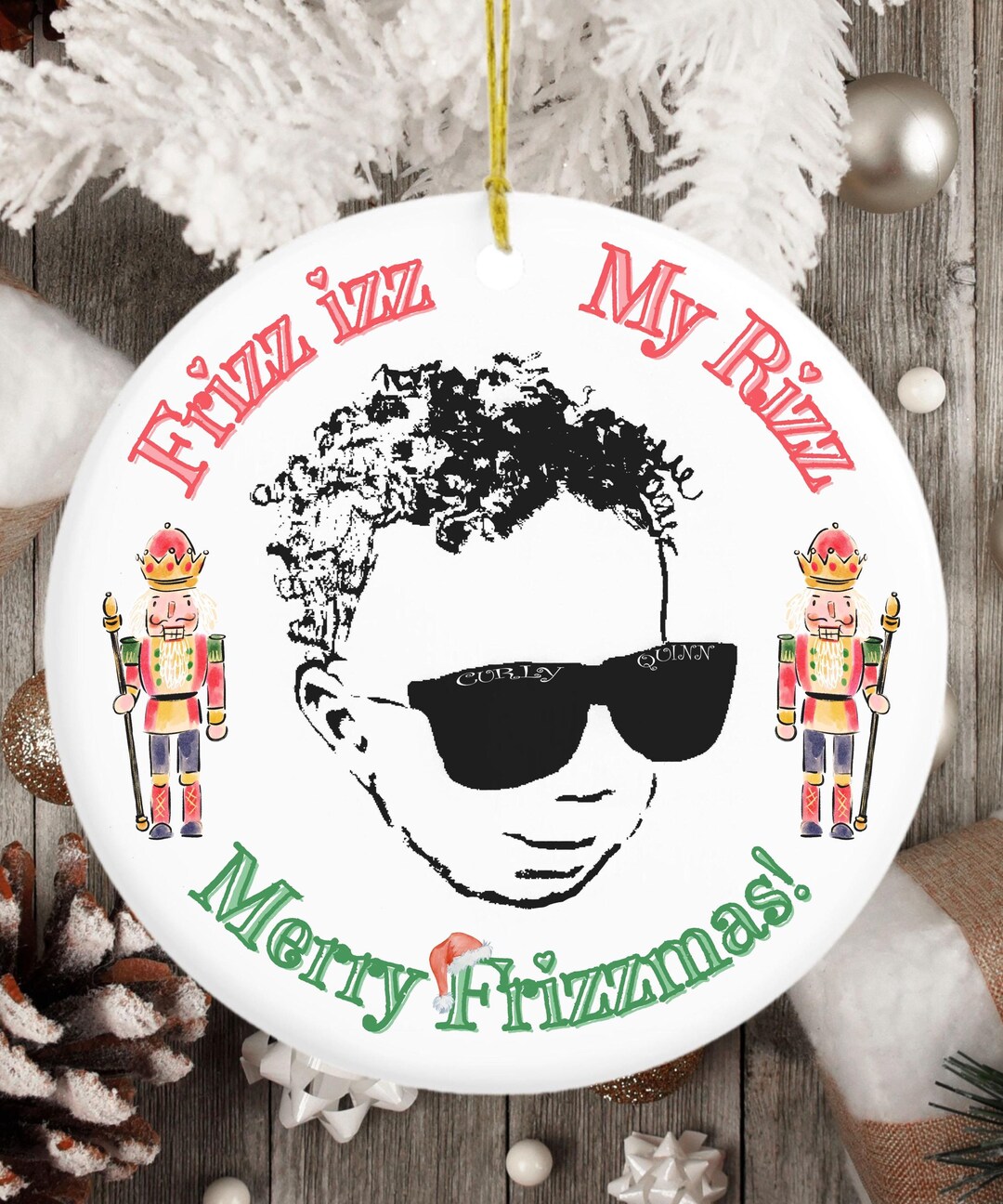 Ornament Rizz Natural Hair Christmas Ornament: 'frizz Izz My Rizz' Holiday Decor - Etsy