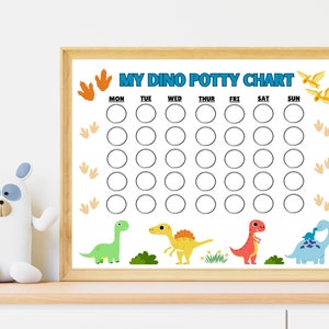 Printable Dino Potty Chart, Dinosaur Sticker Reward Chart, Instant ...