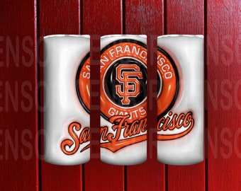 Baseball Team San Francisco Giantss Designs 20 Oz Skinny Tumbler Sublimation Designs, 3D Inflated Drip Tumbler Straight PNG,Digital Download