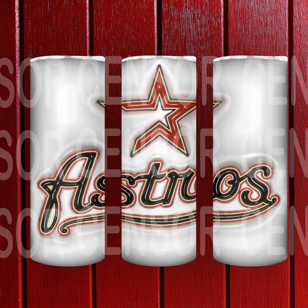 Baseball Houston Astross Team Skyline Designs 20 Oz Skinny Tumbler Sublimation Designs, 3D Inflated Drip Tumbler Straight png, Download