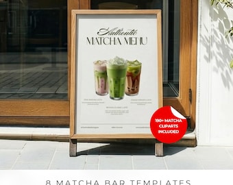 Matcha Bar Sign Template Bundle, Japanese Cafe Menu, Wedding Station (Digital Download)