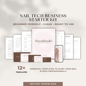 Nail Business Starter Kit | Nail Tech Forms & Policies Bundle | Professional Nail Studio System | Editable Nail Templates